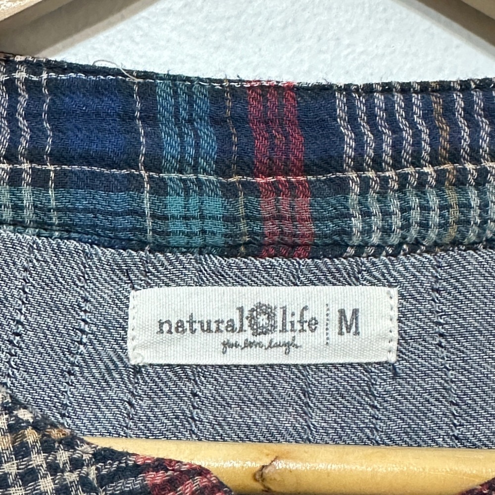 NATURAL LIFE Plaid Pullover Blouse in Navy, Red, Cream - Picture 6 of 9